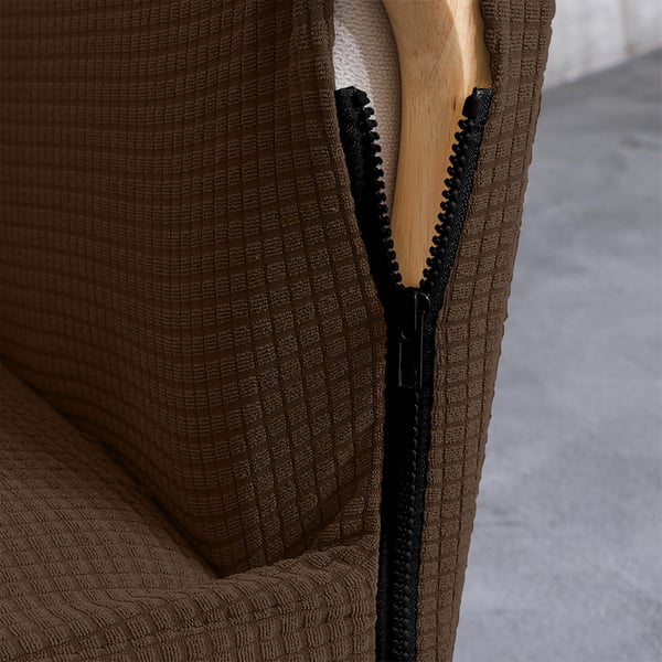Finka-nojatuolin päällinen, suomalainen ruskea jacquard