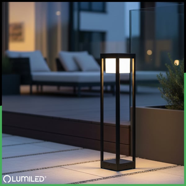 Havelampe udendørs stående LED-stolpe 12W 3000K 60cm sort QUERCUS LUMILED