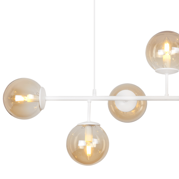 SIENA HVID LOFTLAMPE 6PL HONEY E14 LANGE ARME