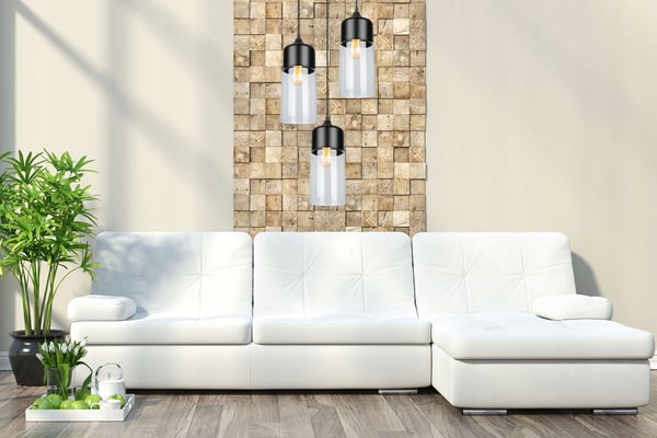 HÆNGENDE LOFTSLAMPE, GLASPLAFON, LED-LAMPE