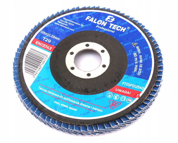 Falon Tech slibeskive zirkonium rustfrit stål 125 mm P40