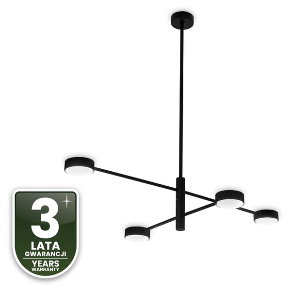 Loftlampe hængende LED 4x GX53 lysekrone reflektor sort OVILO LUMILED