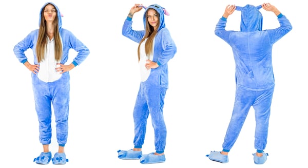 Onesie Stitch Kigurumi kostume mikrofiber varm pyjamas træningsdragt m Onesie Stitch kostume - M
