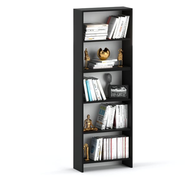 Kontorbogreol Sort 60 CM 5 hylder Loft legetøjshylde