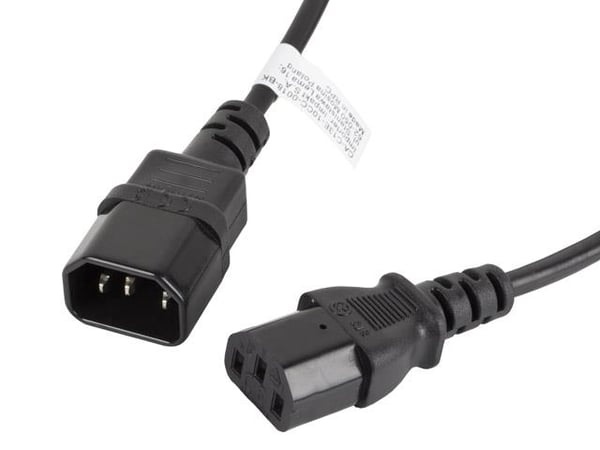 Lanberg IEC 320 C13 -> C14 Strømkabel Forlængerledning 1,8m Sort