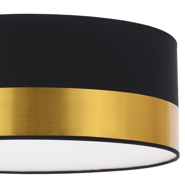 ELEGANCE PLEXI-KATTOVALAISIN MUSTA JA KULTAINEN 40 CM E27