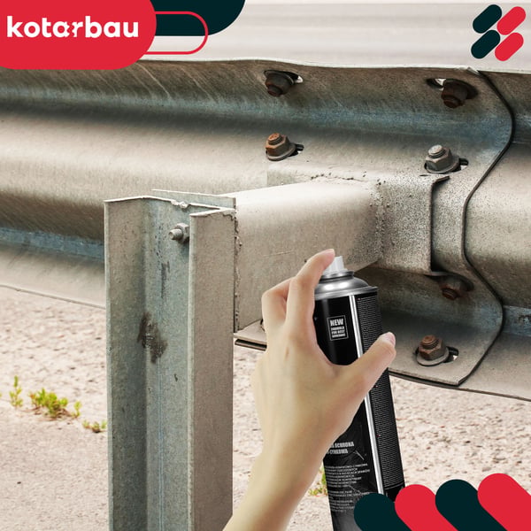 KOTARBAU® Metallisk zink spraymaling, hurtigtørrende aluminium-zink-forberedelse til galvaniserede overflader, 600 ml