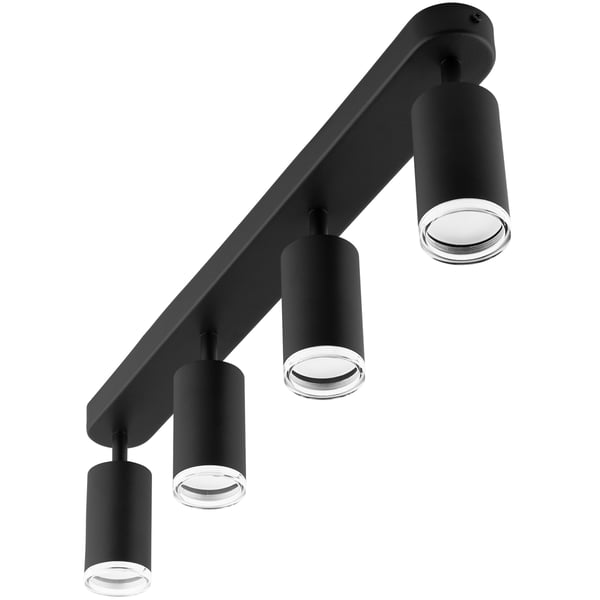 Taklampa reflektorspot LED 4x GU10 IP44 ADERO svart Lumiled