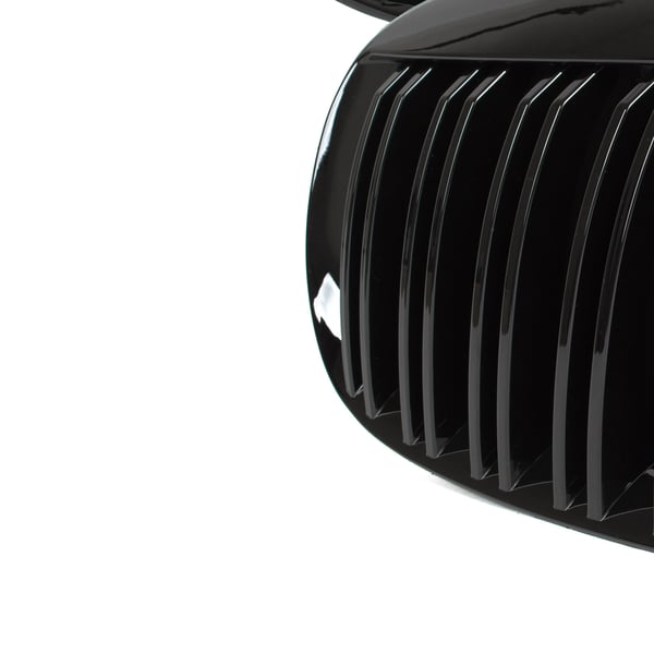 BMW 6 E63 / E64 04-10 galler mellan strålkastarna (njurarna) vänster + höger set SVARTA GLANSANDE DUBBELBAR