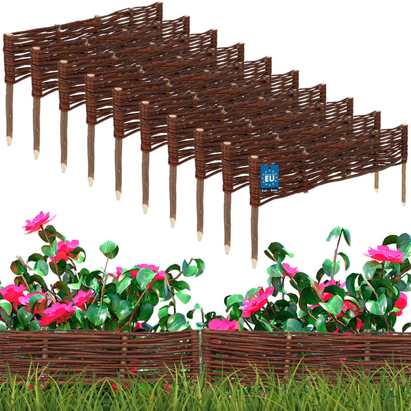 KOTARBAU® Havestakit Palisade Rotting Drevet Staket 60 x 10 cm Sæt 10 stk