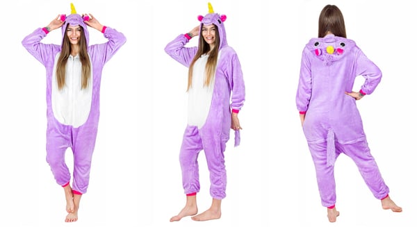 Onesie kigurumi kostume - enhjørning Onesie kigurumi kostume - enhjørning