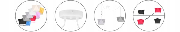 Lofthængende lampe med loftskrone og edderkopskærm
