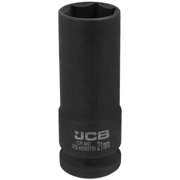 JCB DYB SLAGTOPPENØGLE, TYNDVÆGGET, 1/2" Cr-Mo, 6-kant, 21 mm