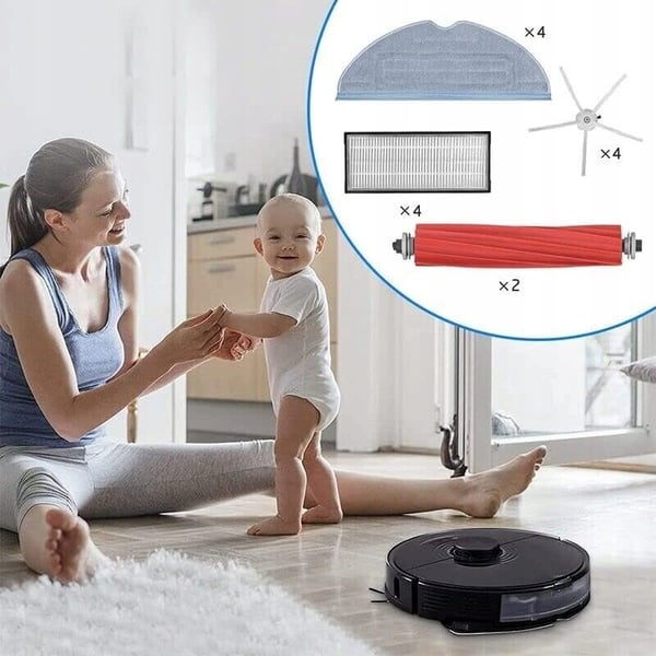 11-i-1-sæt til Roborock S7 S7 MaxV Ultra - Børster + HEPA + Sonic-moppe | Vaskbare filtre | Rengøringsbørste | Premium-udskiftning