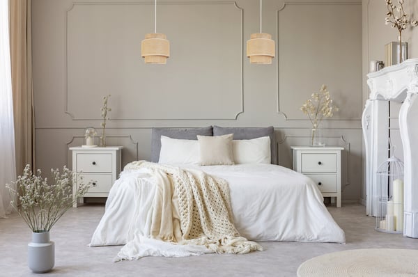 Hængende lampe, loftslysekrone, lampeskærm, boho juta