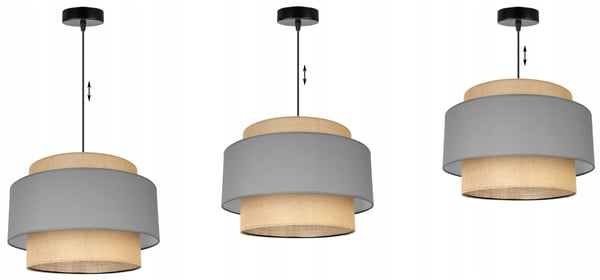Hængende lampe, loftslysekrone, lampeskærm, boho juta