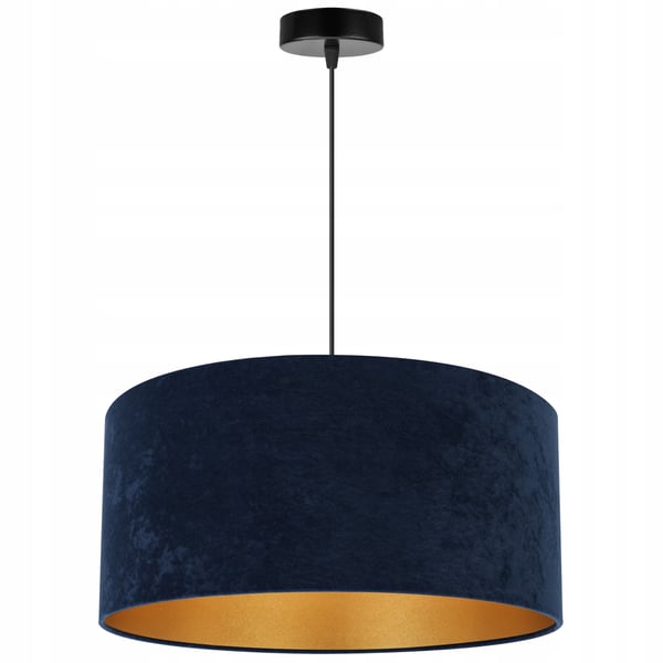HÆNGENDE LAMPE LOFTSKRONE GYLDEN FLØJLSSKÆRM