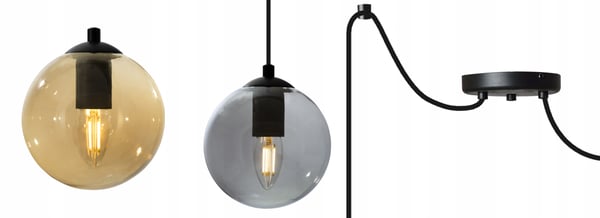 LED-lasipallohämähäkki-kattovalaisin
