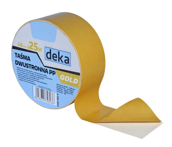 DOBBELTKÆMPENDE TAPE PP GULD 48MM*25M - D-300-0042 DOBBELTKÆMPENDE TAPE PP GULD 48MM*25M - D-300-0042