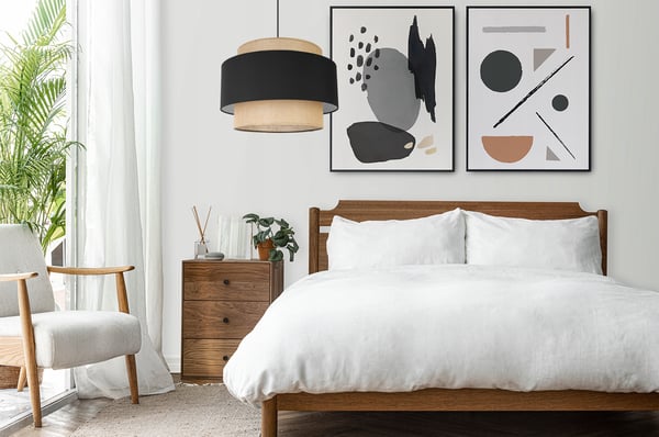 Hængende lampe, loftslysekrone, lampeskærm, boho juta