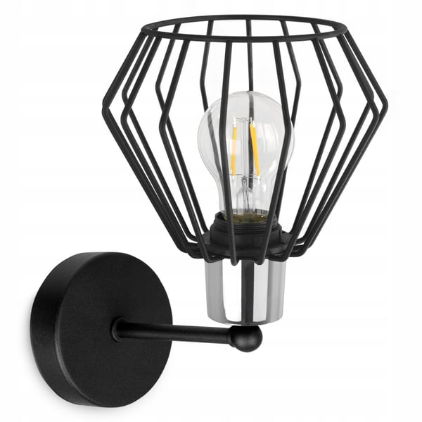 VÆGLAMPE, FIRKANTET LAMPE, METALLAMPE, TRÅD, LED