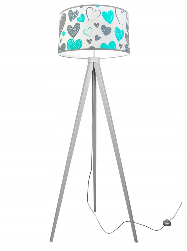 LOFT BØRNESTATIV LAMPE, LAMPESKÆRM, MØNSTER, LED
