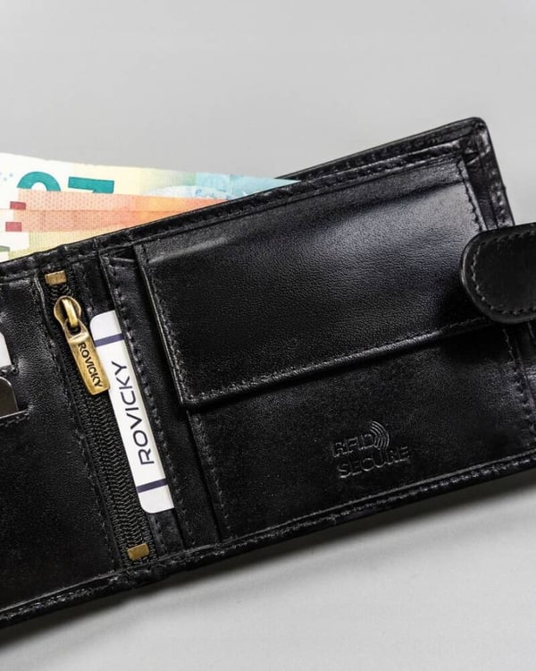 Herrplånbok i läder med RFID-system - Rovicky