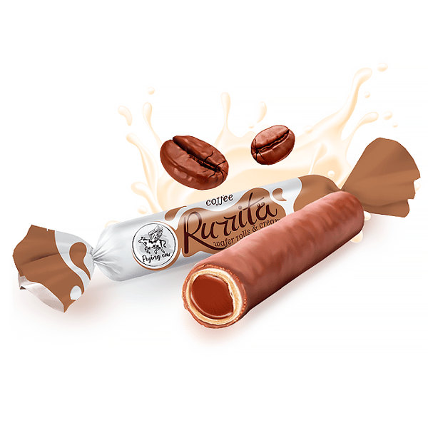 Flying Cow Rurrita -vohvelirullat kahvi-tryffelitäytteellä 1 kg