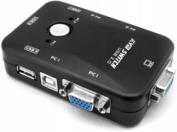 KVM-switch VGA 2x1-switch 3xUSB-hubbbox