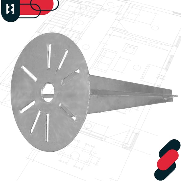 Havelampebase, jordstanset, rundt ankerbeslag, 190 mm