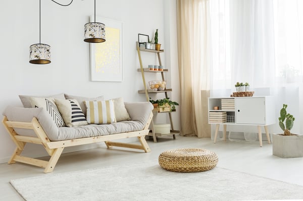 Lofthængelampe, lampeskærm med edderkoppemotiv, guld