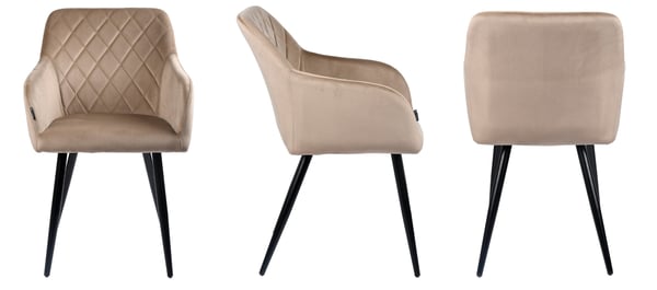 Milton sammetsklädd beige fåtölj