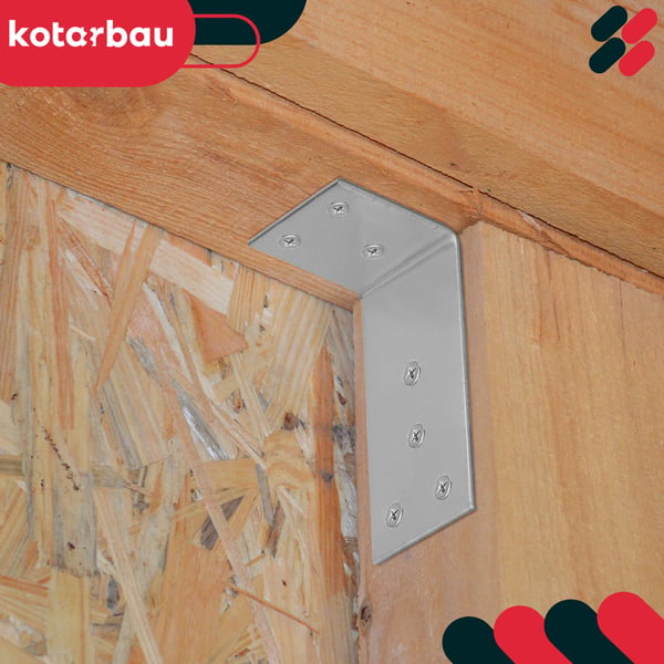 Kotarbau® Kirvesmiehen kulmaliitin ruostumatonta terästä sinkittyä 40 x 80 x 40 mm 50 kpl:n sarja