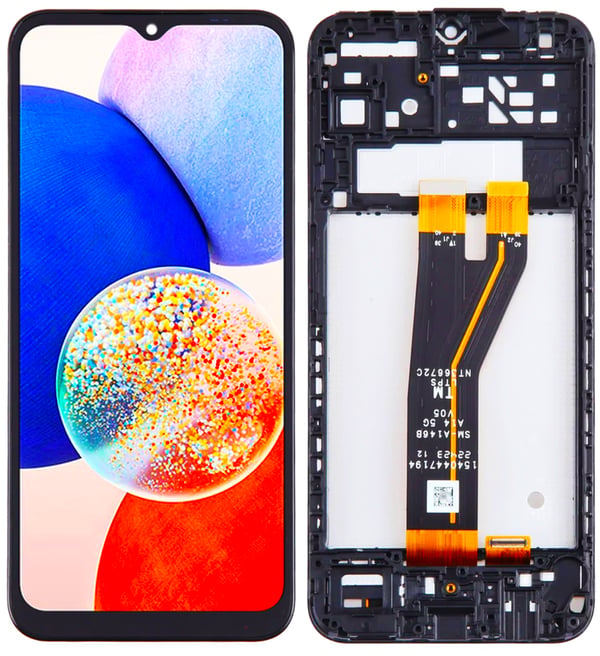 Samsung Galaxy A14 A146P 5G original LCD-skärm och pekskärm renoverad svart ram