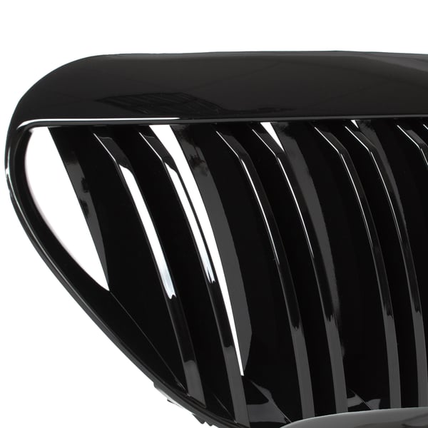 BMW 6 E63 / E64 04-10 gitter mellem forlygterne (nyrerne) venstre + højre sæt SORT GLOSSY DOBBELT BAR