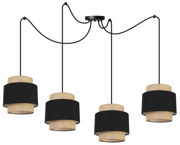 Hængende lampe, loftslysekrone, lampeskærm, boho juta