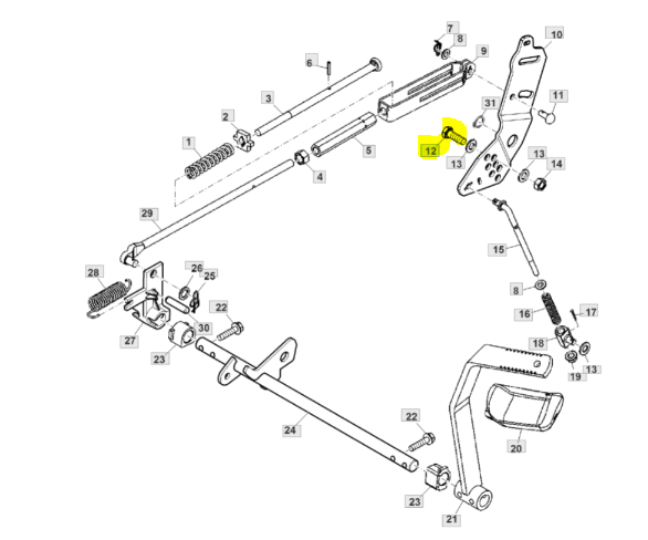 Skrue med forsenket hoved M10X25 John Deere (19M7402) Skrue med forsenket hoved M10X25 John Deere (19M7402)