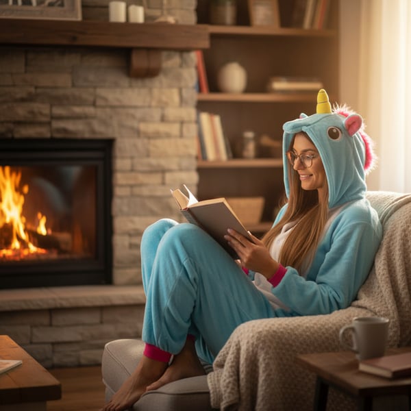 Herrepyjamas pegasus kigurumi onesie karneval varm udklædning kostume m Onesie kostume blå/lyserød pegasus - M