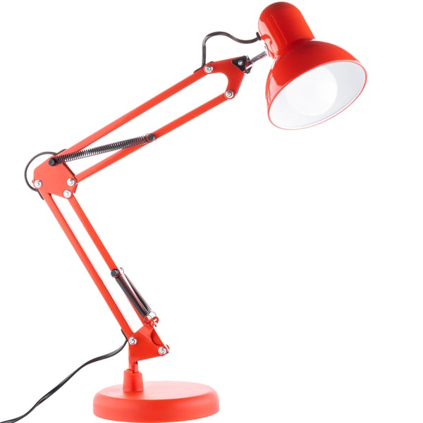 Työpöytälamppу Piirustuslamppу Pöytälamppу E27 TOBI Punainen Lumiled + kiinnike tasoon
