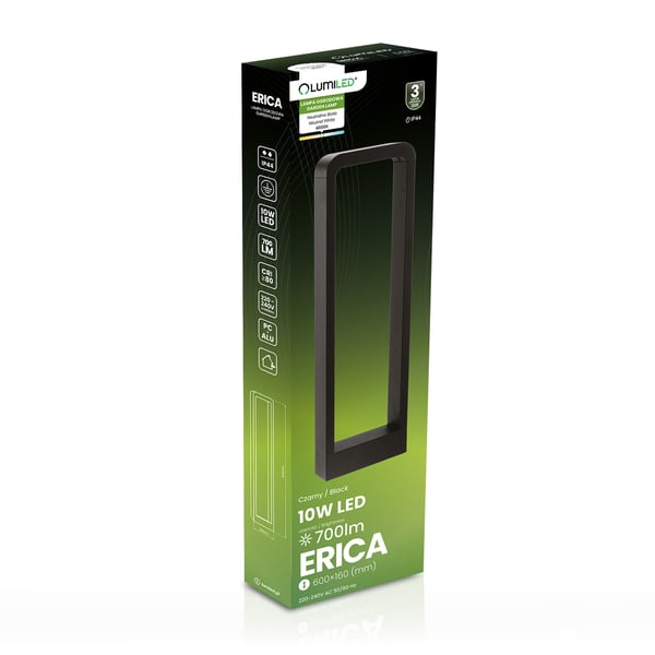 Trädgårdslampa stolpe utomhus stående LED 10W ERICA 60cm LUMILED