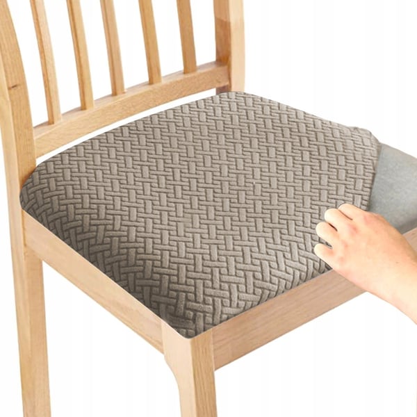 Sædebetræk 40x40cm grå BEIGE elastisk jacquard [60-Z1-SZB]