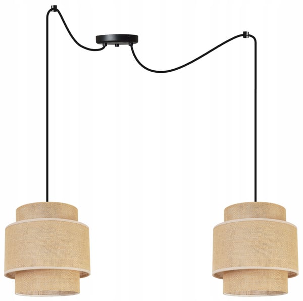 Hængende lampe, loftslysekrone, lampeskærm, boho juta