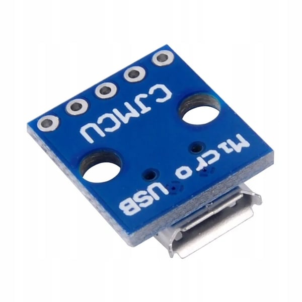 Rosfix Micro USB 5-benet stikkontakt loddet på printkort