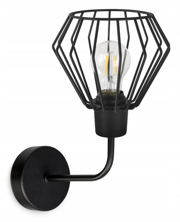 VÆGLAMPE, FIRKANTET LAMPE, METALLAMPE, TRÅD, LED