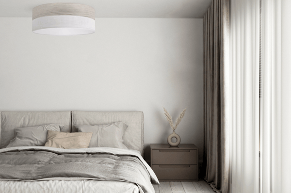 Loftlampe i træplexi, hvid, 40 cm, bleget eg