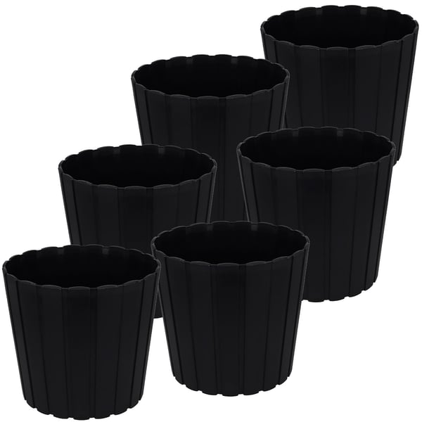 Plastik urtepotte til blomster og krydderurter på altanen eller terrassen, antracit, 29 cm, 6 stk. Plastik urtepotte til blomster og krydderurter på altanen eller terrassen, antracit, 29 cm, 6 stk.