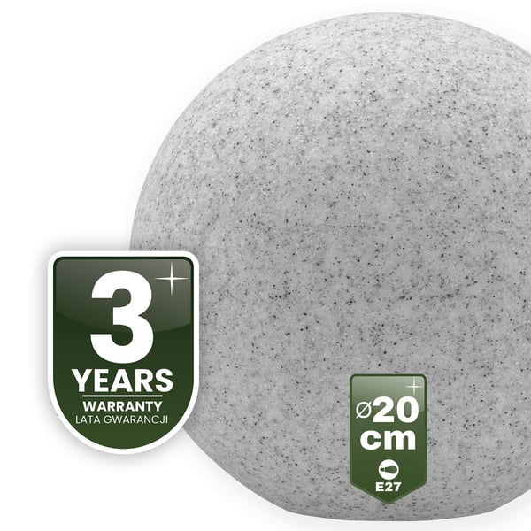 Havelampe udendørs STONE LED-kugle LUMIKULA 20cm E27 IP65 LUMILED
