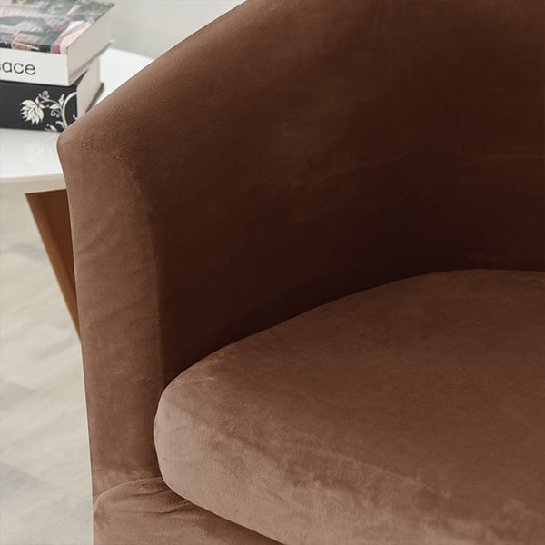 Club-fåtölj överdrag velour brun