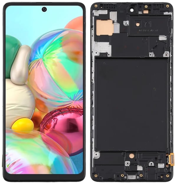LCD-skärm + pekskärm Samsung Galaxy A71 SM-A715F Incell svart ram