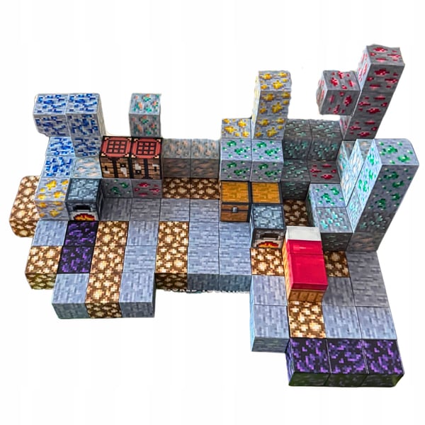 Minecraft magnetiske blokkuber stærk magnet 128 stykker og 3 personer